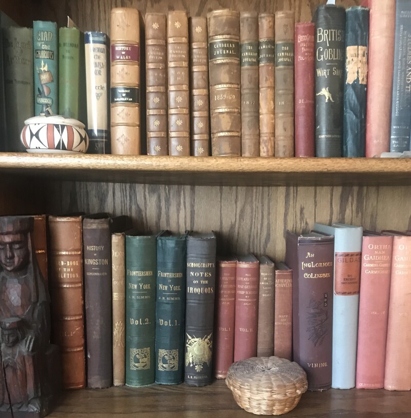 Three Geese in Flight bookshelves