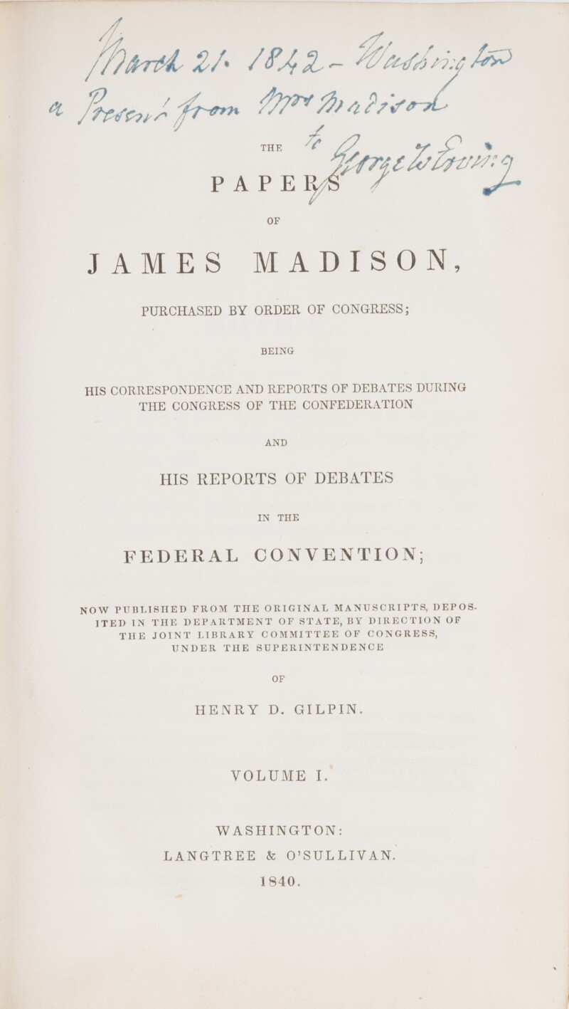 The Madison Papers title page