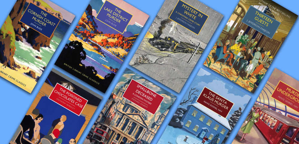 Eight book covers from the British Library's Crime Classics series