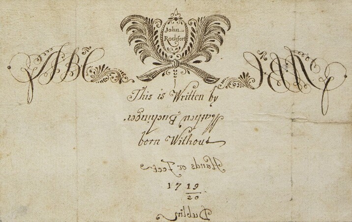 Matthias Buchinger kalligraphisches Exemplar