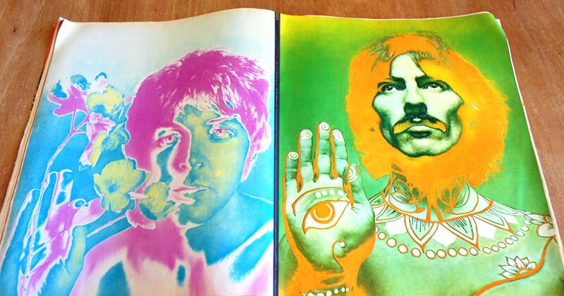The Beatles in a vintage copy of Look magazine