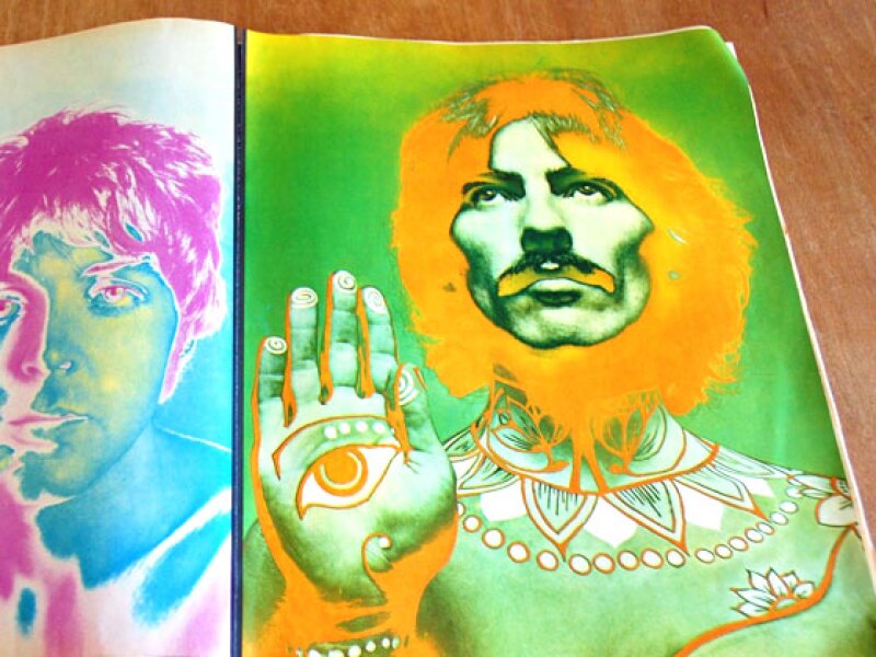 The Beatles in a vintage copy of Look magazine
