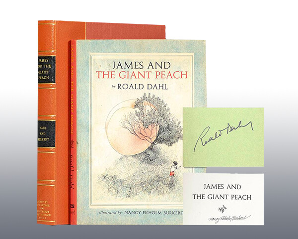 Photo of signed copy of James and the Giant Peach