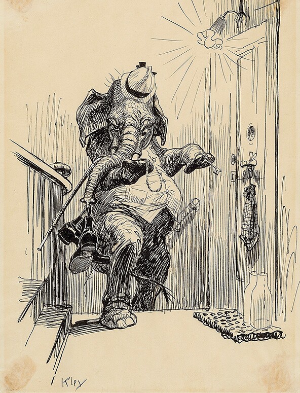 "Die Heimkehr" - Originalzeichnung von Heinrich Kley