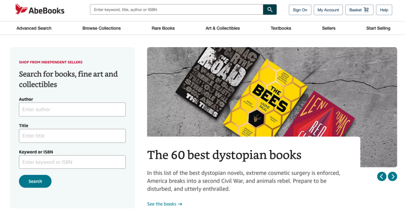 AbeBooks.com homepage