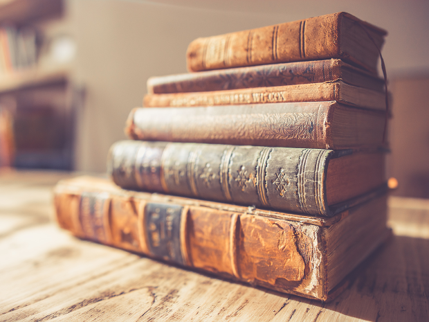 Stack of rare books