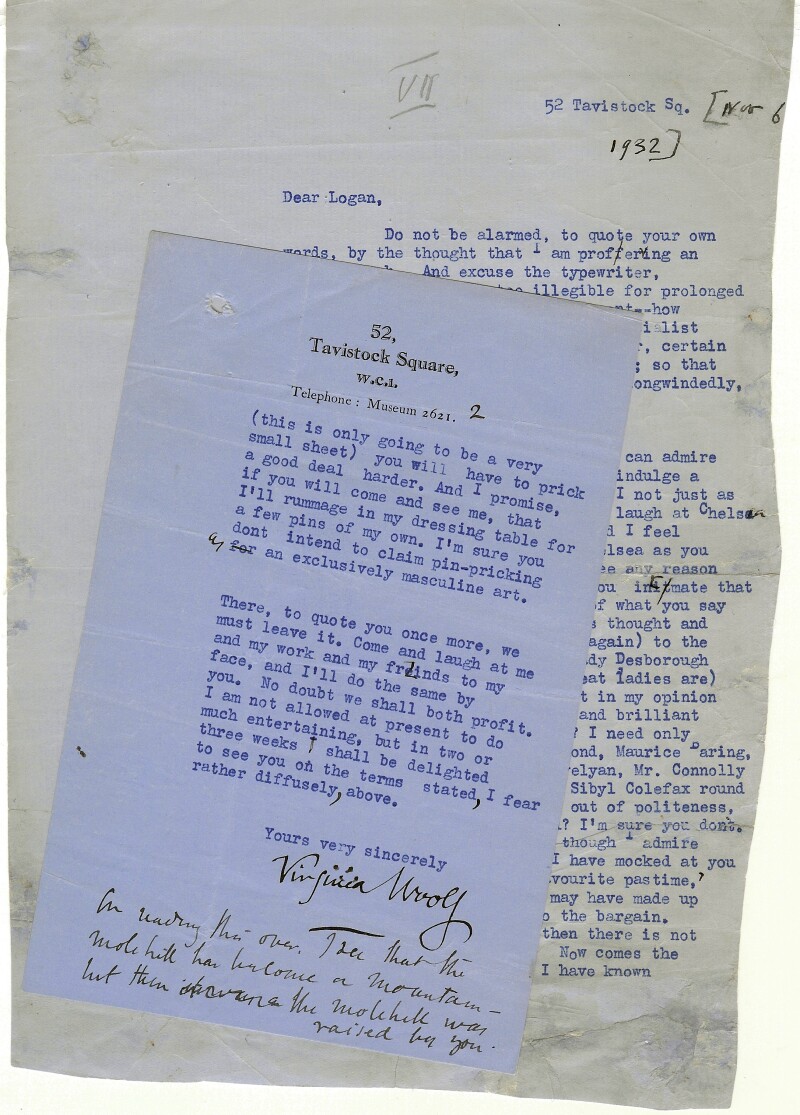 Virginia Woolf letter